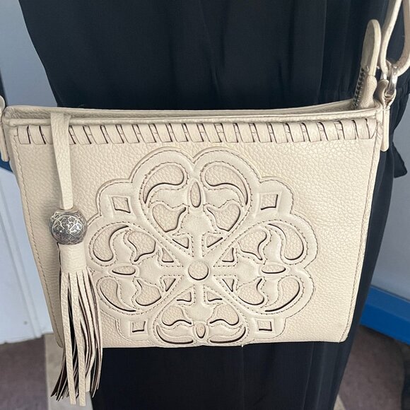 BRIGHTON FERRARA COL WHITE CITY ORGANIZER CROSSBODY SHOULDER PURSE BAG NEW $355 - Picture 9 of 12